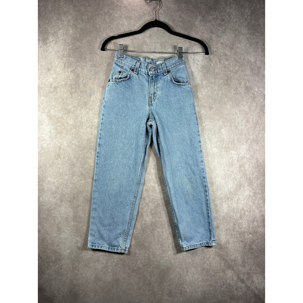 Vintage Levi's Jeans Kids Size 7 Blue 550 Relaxed Fit Tapered Leg Light Wash 90s